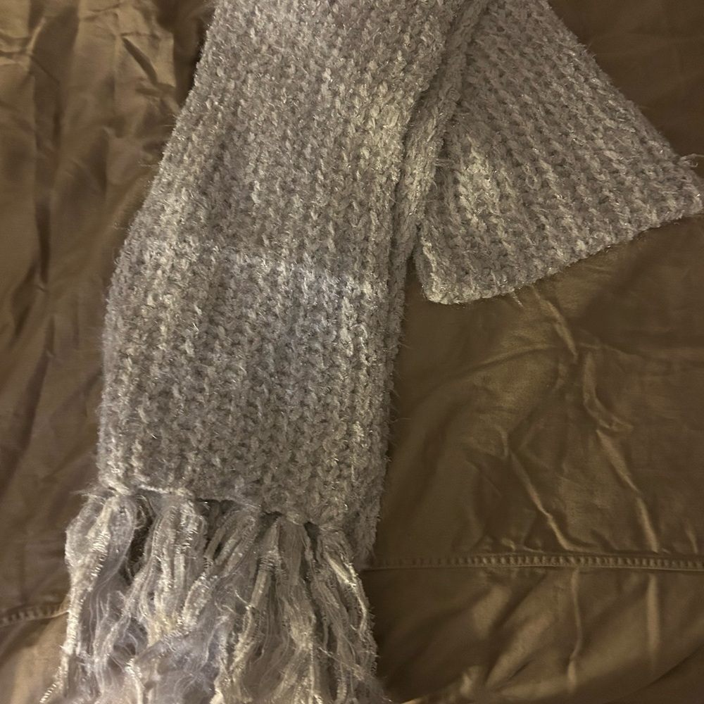 Cozy Gray Knit Scarf